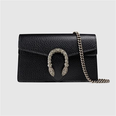 gucci - dionysus super mini textured-leather shoulder bag - black|gucci dionysus coin bag.